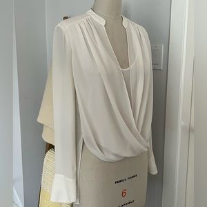 White Drapey Blouse - BCBG